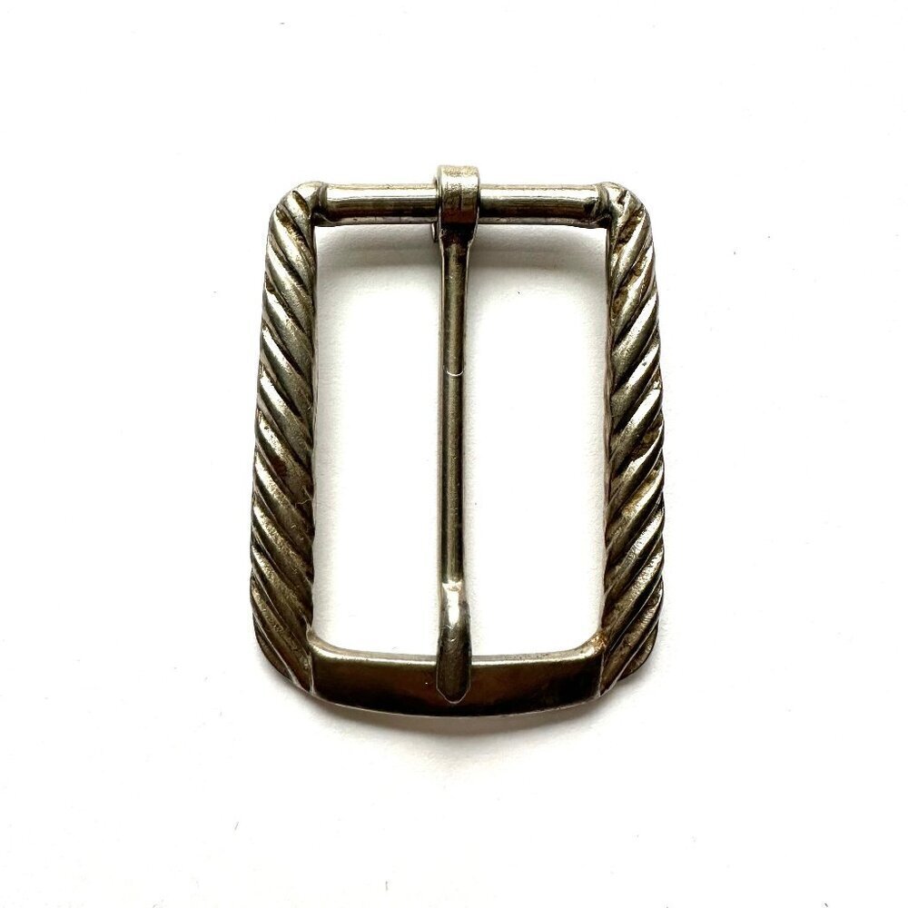 1pc Vintage 90's Belt Buckle, Large distressed silver tone buckle. 45mm x 35mm